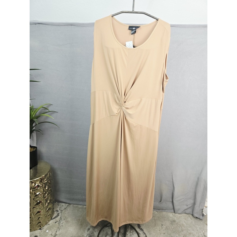 Ashley Stewart dress NWT caramel size 22/24 NWT fitted stretch